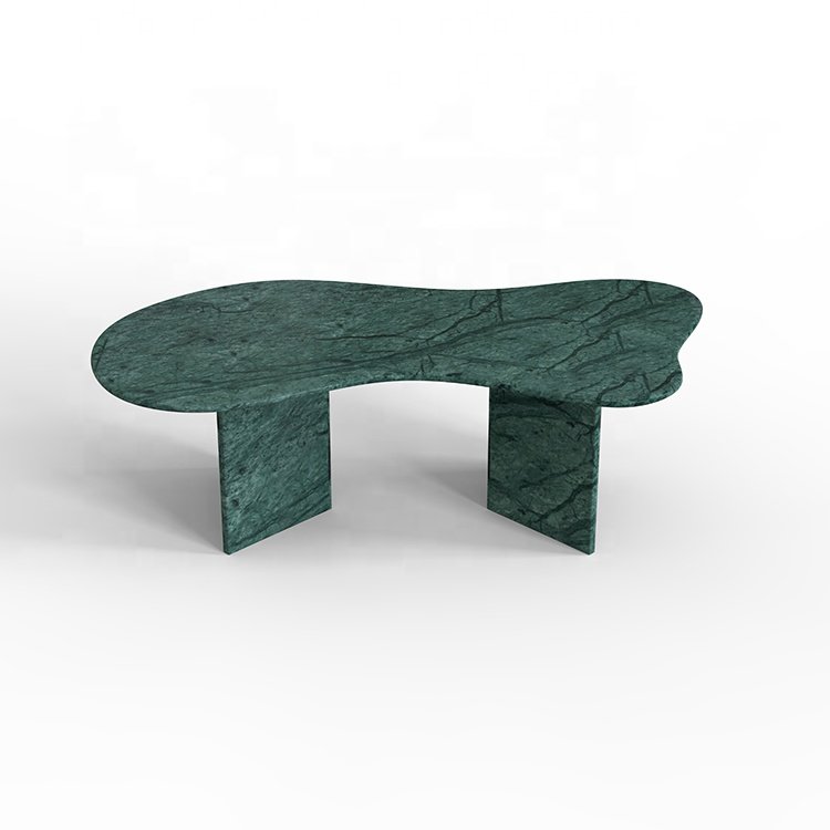 Italian Stylish Home Furniture Indian Green Marble Irregular Shape Dinning Room Furniture Dinning Table