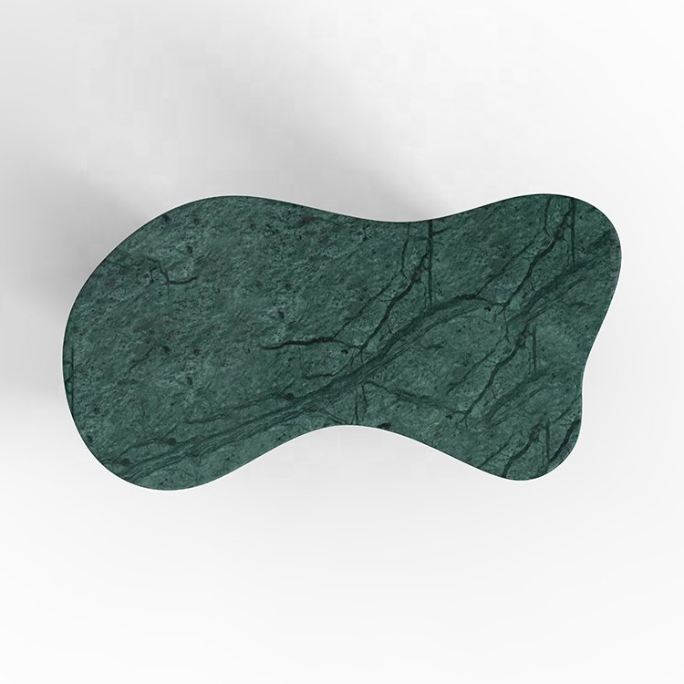 Italian Stylish Home Furniture Indian Green Marble Irregular Shape Dinning Room Furniture Dinning Table