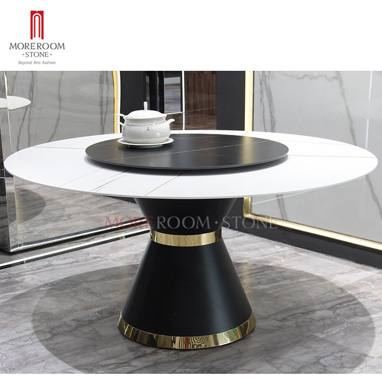 Home furniture round table marble top porcelain dining table
