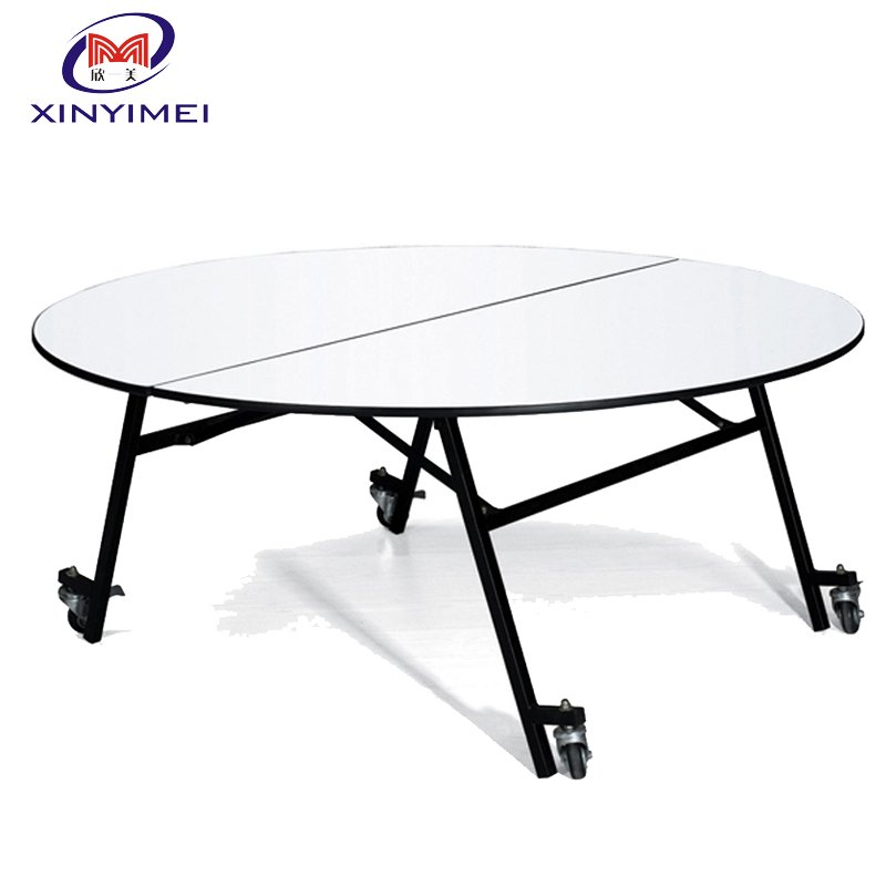 Factory Cheap wholesale Movable Folding Banquet Table With Wheels