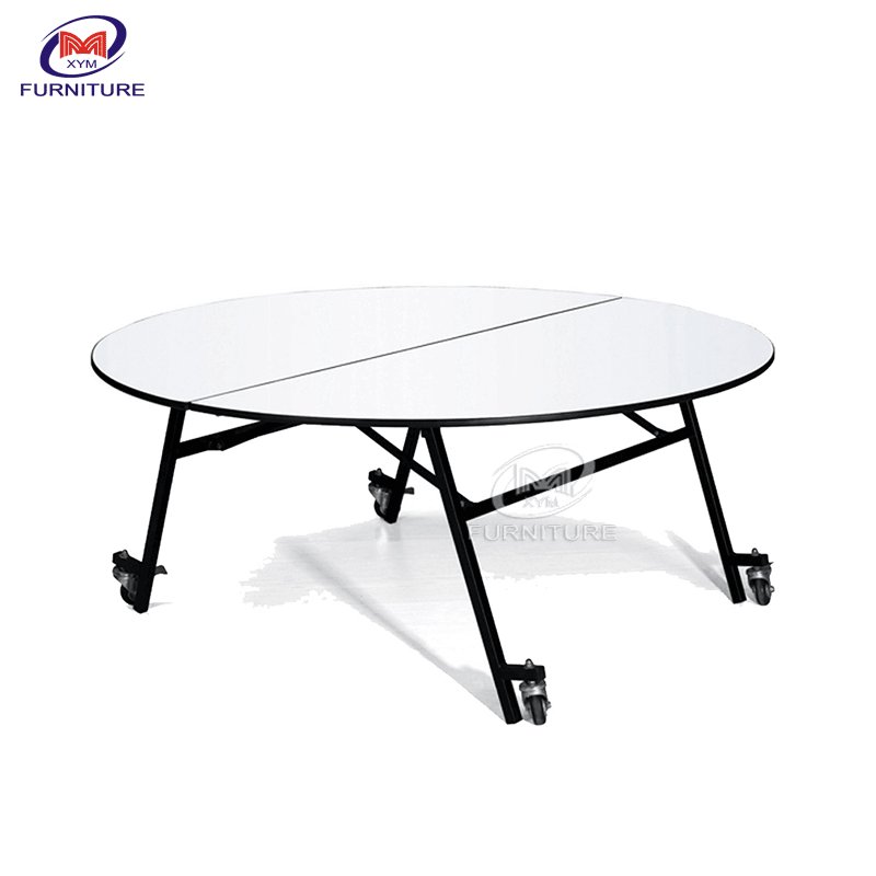 Factory Cheap wholesale Movable Folding Banquet Table With Wheels