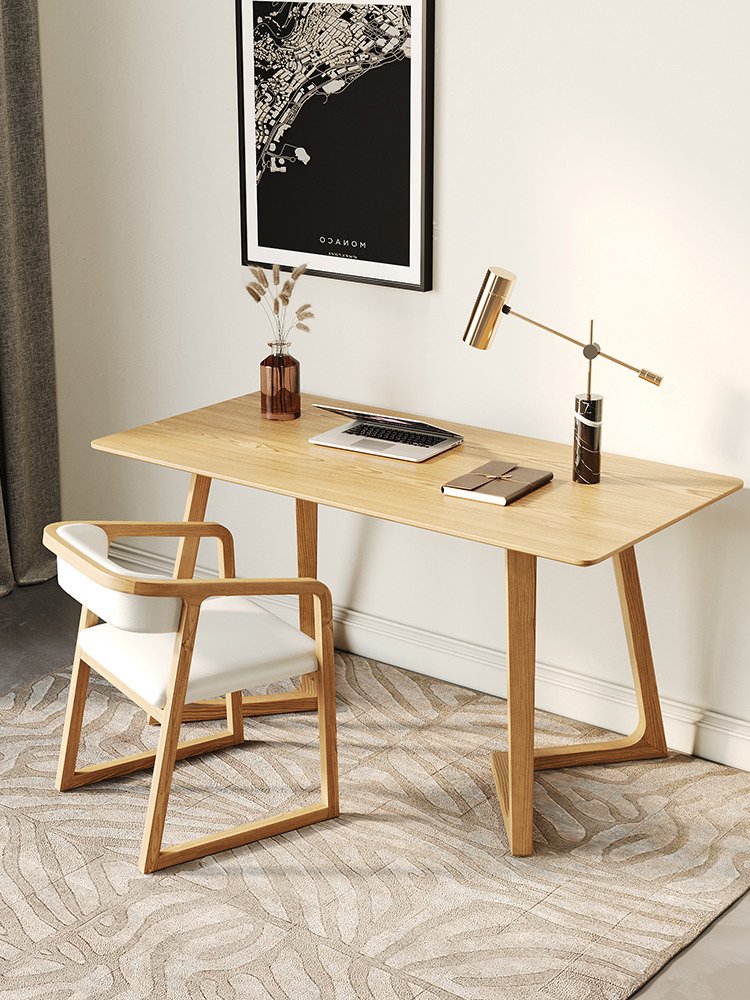 Wholesale Modern Walnut Color Dining Room Furniture Rectangular Oak Solid Wood Dining Long Table With V-shaped Leg