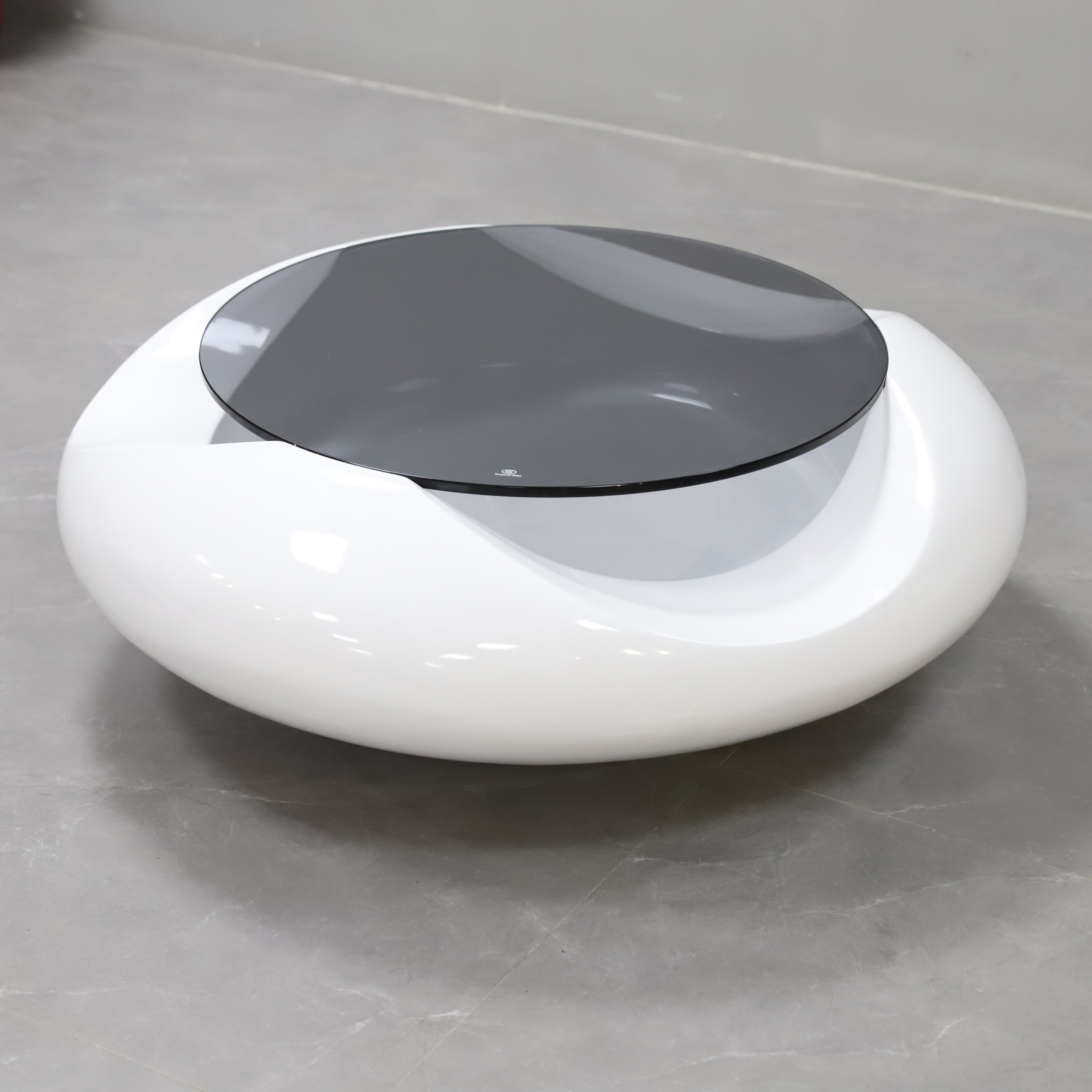 Modern Fiberglass coffee table round nesting coffee tables