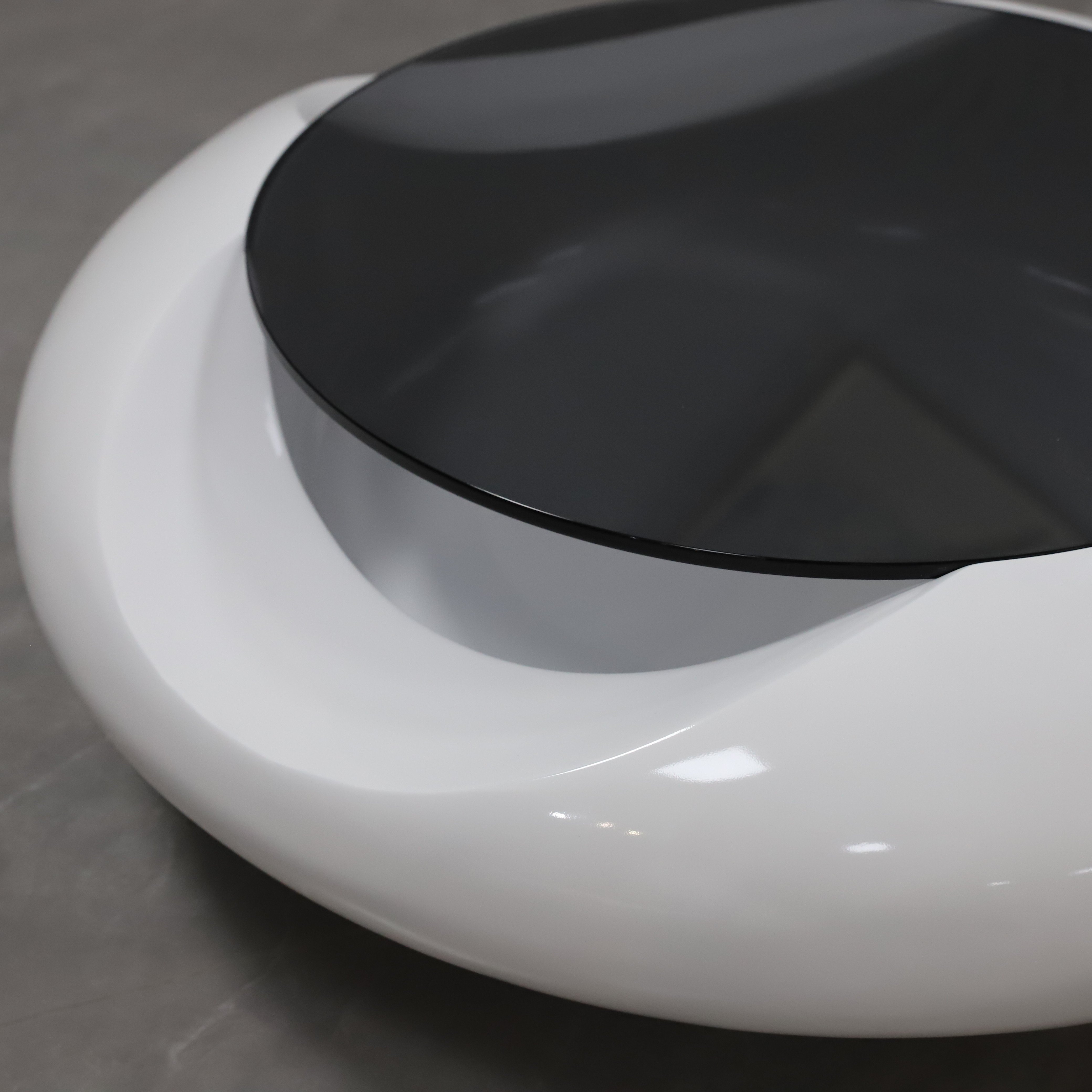 Modern Fiberglass coffee table round nesting coffee tables