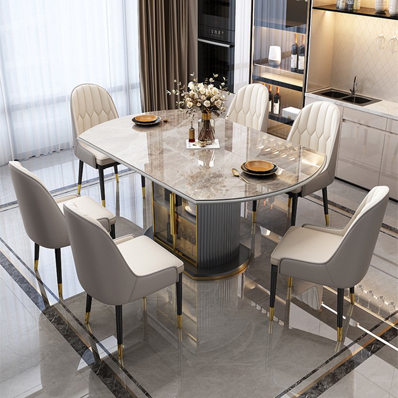 Explosive new product marble table for living room marble dining table and chair set stainless Steel table legs