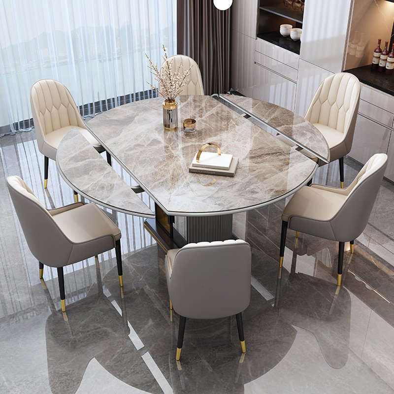 Explosive new product marble table for living room marble dining table and chair set stainless Steel table legs