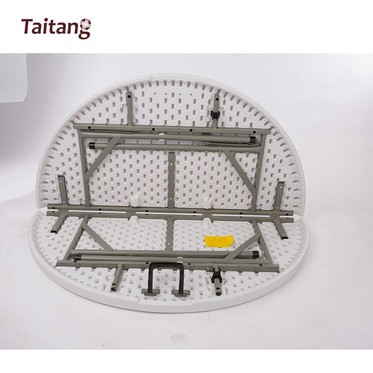 Guangzhou Wholesale Custom Supplies Banquet Portable White Round Metal Dining Folding Table