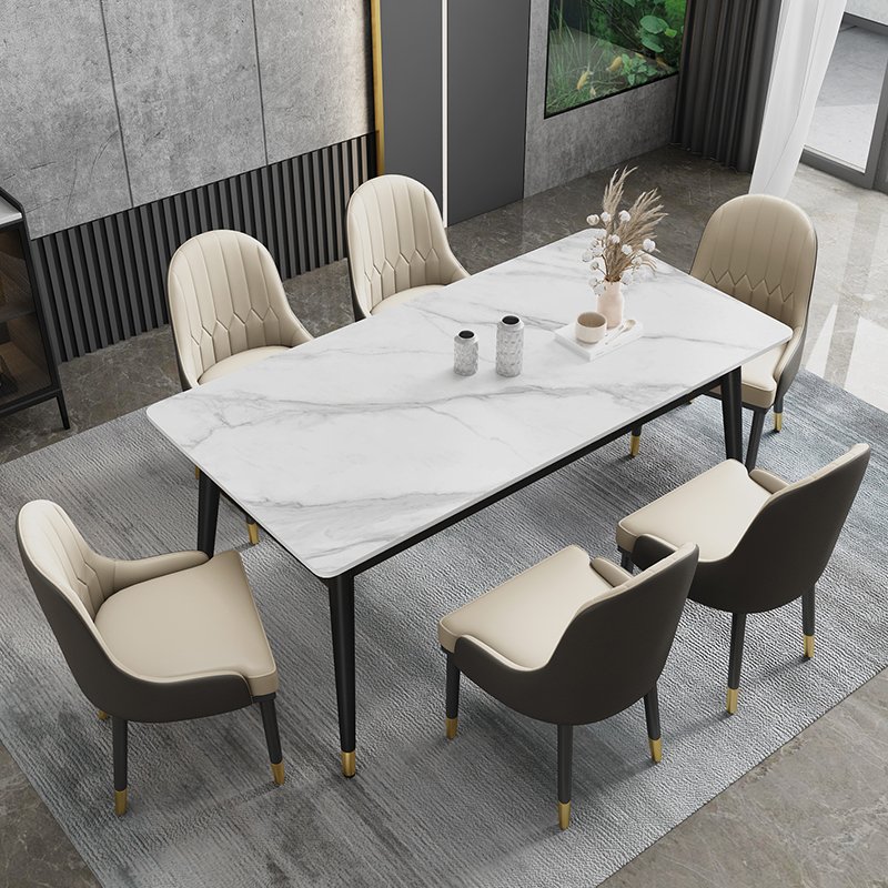 New Cheap Luxury 6 Seater Modern Marble Dining Room Furniture Dining Tables Dinning Table Sets