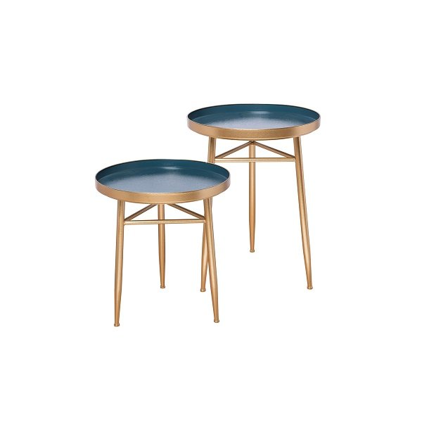 Wholesale Prices Metal Gold Color Side Table Set With Different Sizes Prime Quality Living Room Side Table