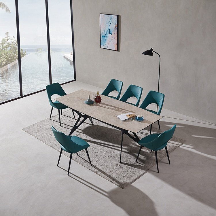 Jinsong European Antique Flexible Expandable Fastfood Dining Table with 4 Seaters Chair Set