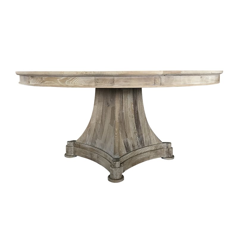 MRS WOODS New Design Oak Rustic Round Wood Farmhouse Kitchen Pedestal Hotel Dining Table