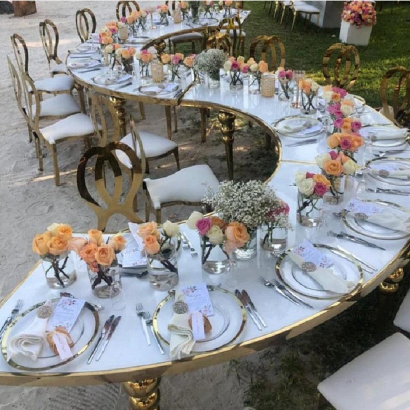 Made In Foshan Hotel Event Furniture Dining Table Sets Luxury Decor Wedding Table
