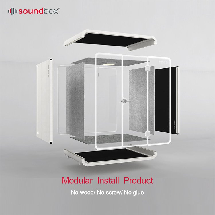 New Design Tiny Prefab House Meeting Room Phone Booth Polygon Corner Coffee Tea Table Office 4 Seat Pod