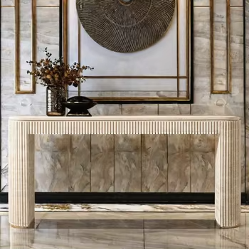 Travertine console Table For Dining living And Hallway Design travertine Stone