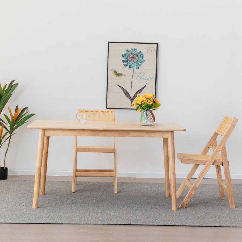 Natural modern dining table set wood sale dining table high quality nordic rectangle chaise table manger