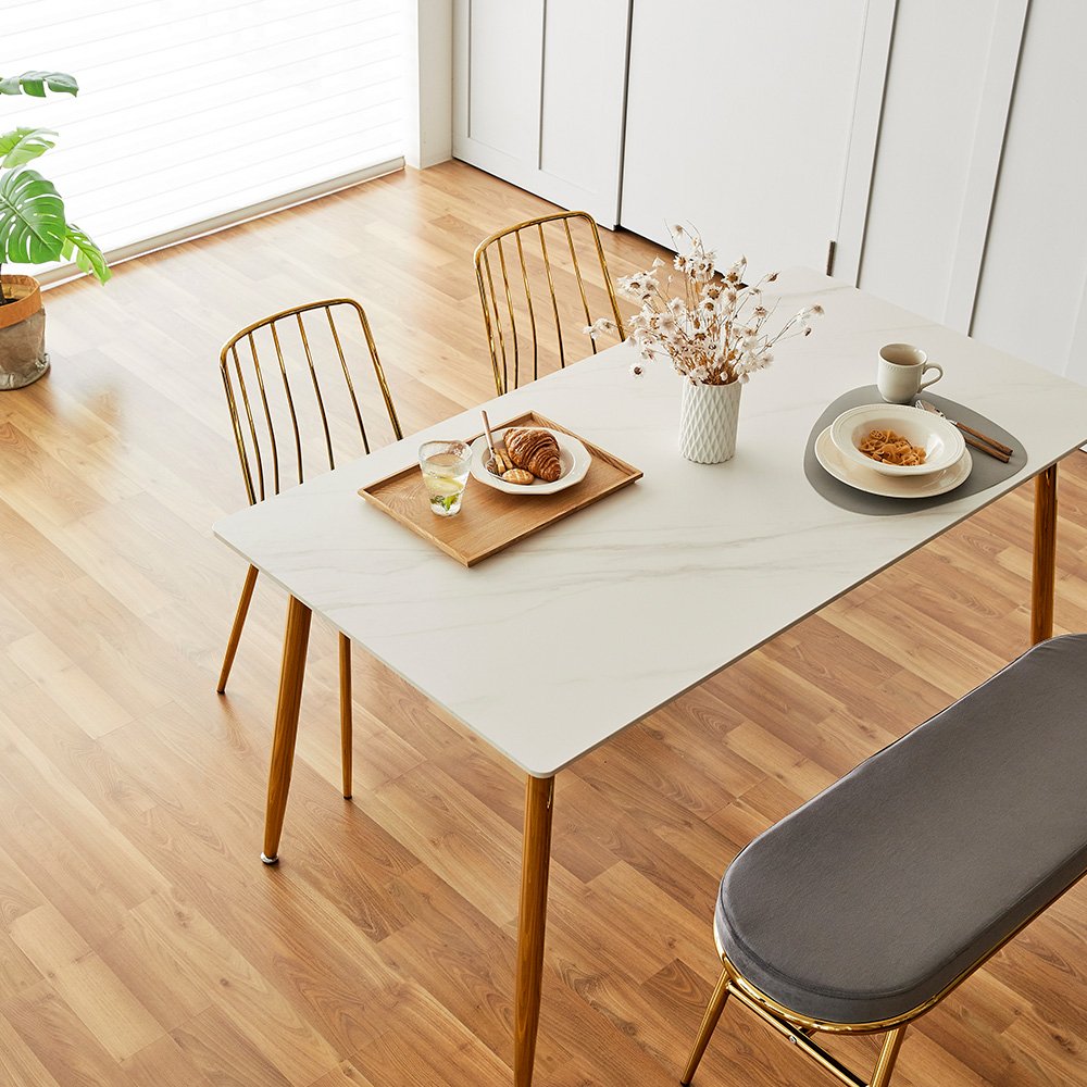 Direct Wholesale Great Standard Golden And Sliver Indoor Dining Room Table And Chairs