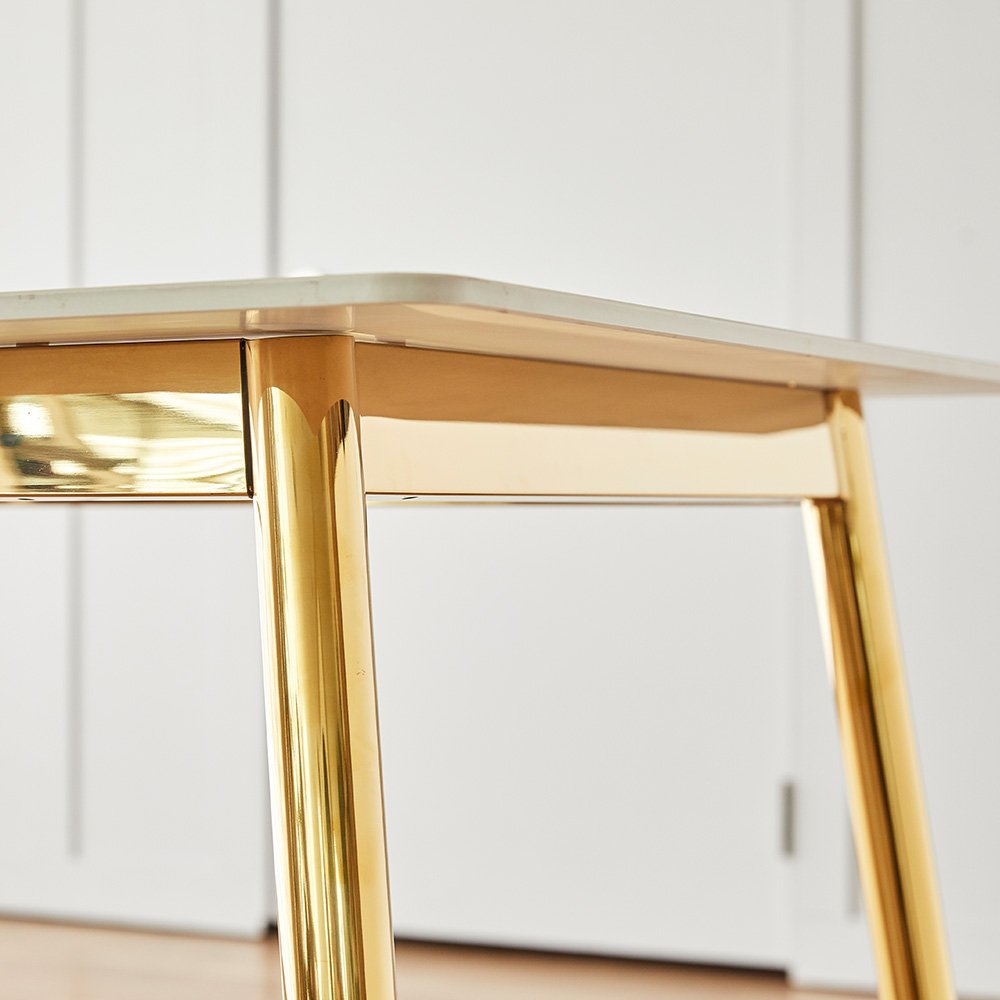 Direct Wholesale Great Standard Golden And Sliver Indoor Dining Room Table And Chairs