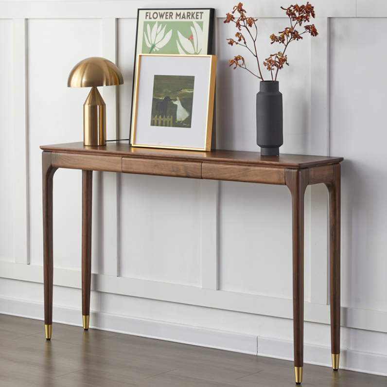 North American Black Walnut Wood Long Table for Porch and Living Room