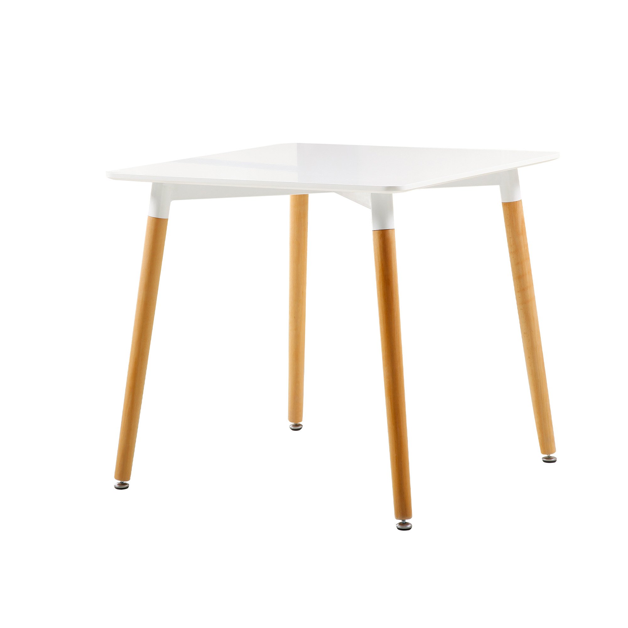 80*80cm MDF square white wooden restaurant dining room square Top MDF wood legs dining table for wholesale