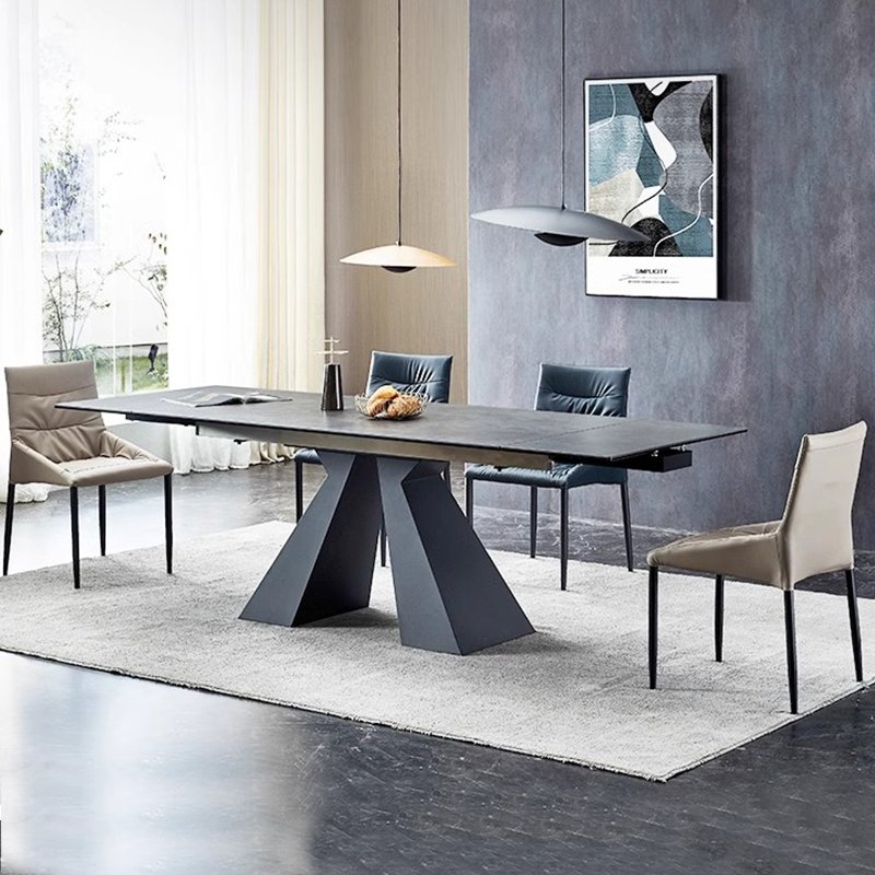 Foshan Extendable Sintered Stone Dining Table Set 6 Chairs Luxury Dining Table Set 6 Seats China Furniture recycled pine