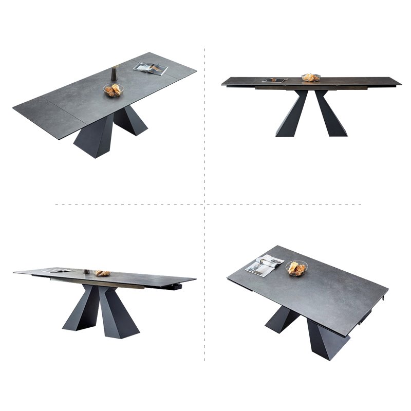 Foshan Extendable Sintered Stone Dining Table Set 6 Chairs Luxury Dining Table Set 6 Seats China Furniture recycled pine