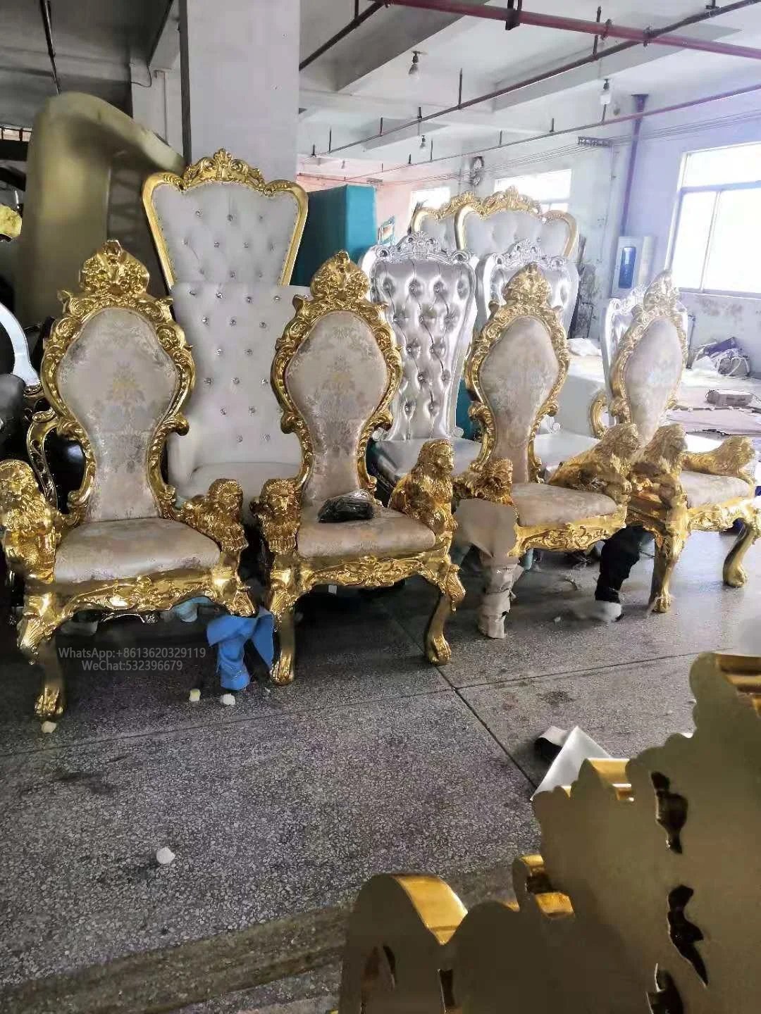 Luxury Blue/Burgundy Velvet Leather Dining Chair with Gold/Silver Leaf for Interior Wedding Decor and Living Room Banquets