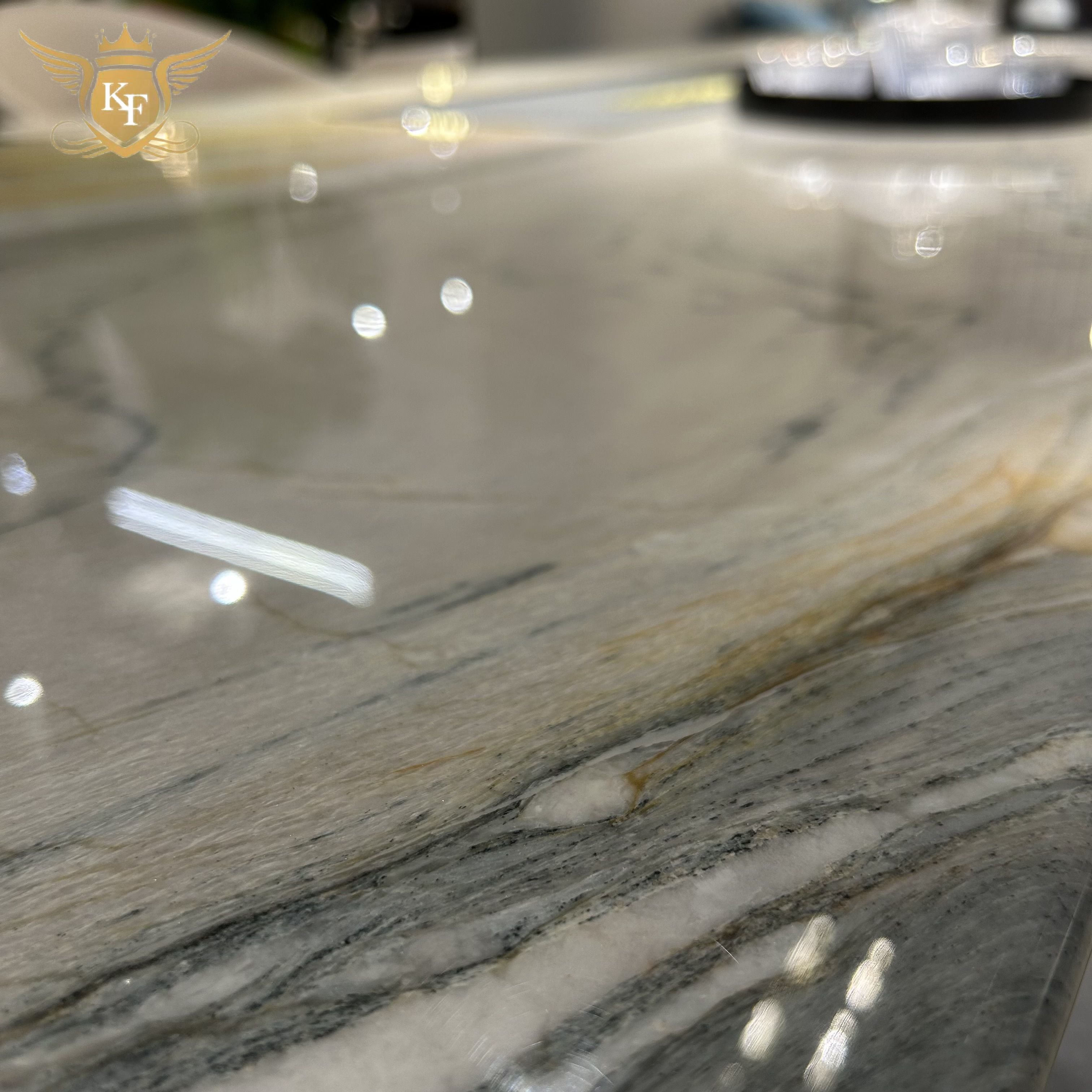 Golden Metal Base Dining Room Real Marble Table Italian Luxury Marble Top Dining Table