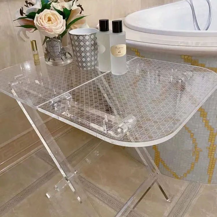Middle East luxury acrylic folding table high quality clear acrylic coffee table modern design round table