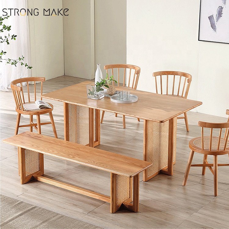 Japanese Furniture Classic Luxury Solid Wood Rectangle Home Furniture Modern Restaurant Furniture Dining Tables