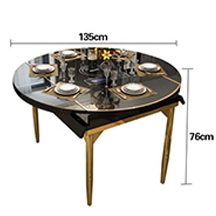 Modern home furniture chair and white marble top stainless steel frame round dining table