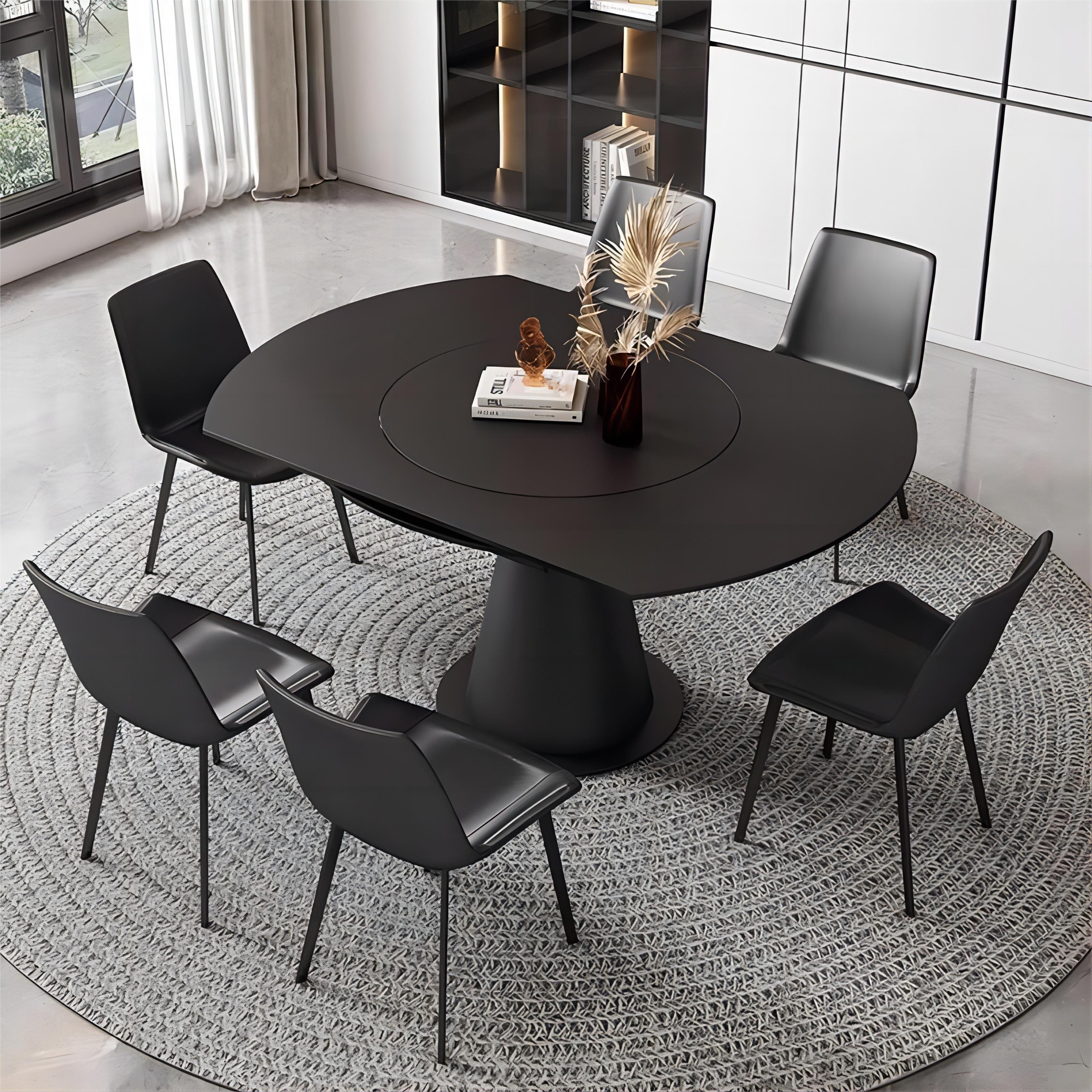 Natural marble dining coffee table chair furniture home modern simple round telescopic luxury marble dining coffee table