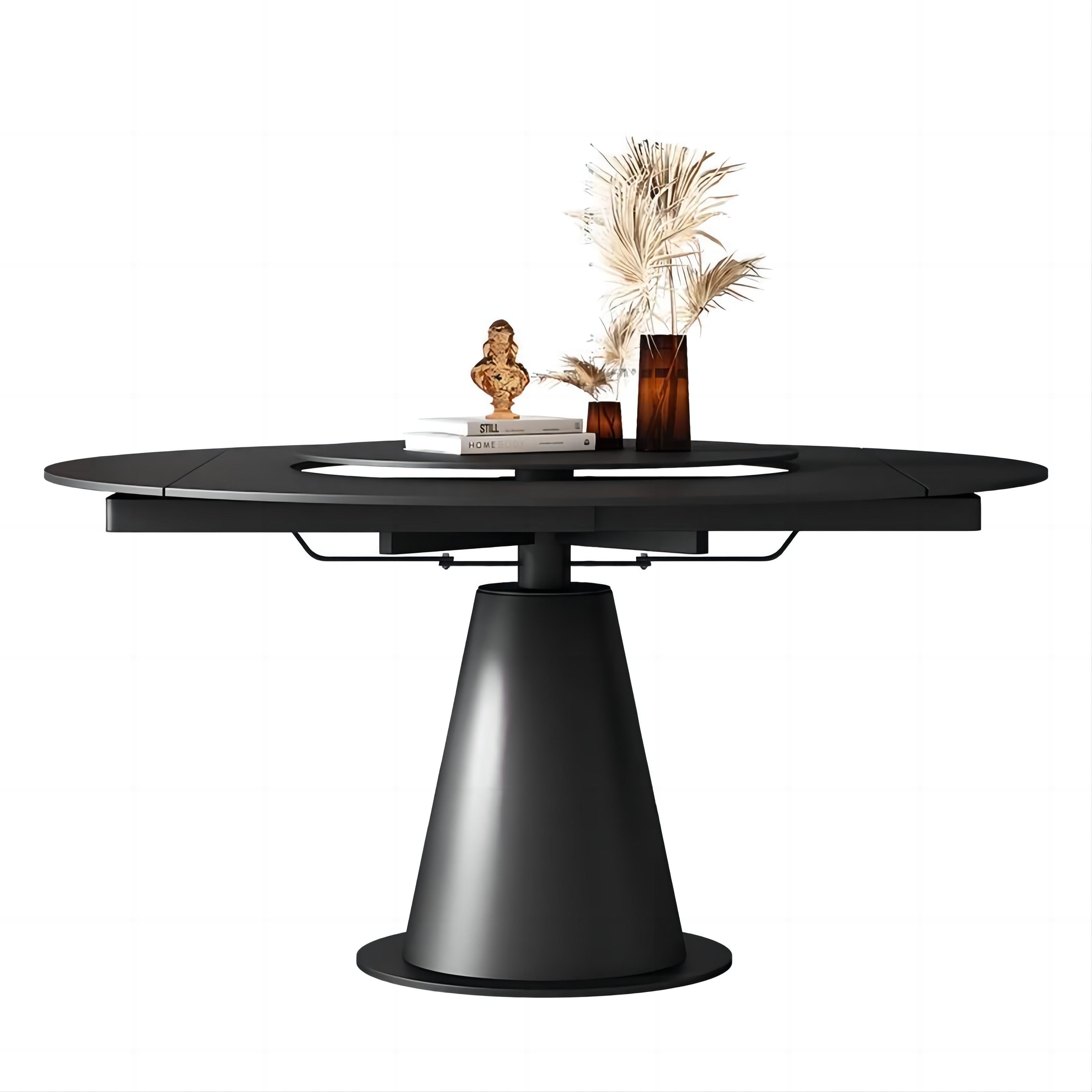 Natural marble dining coffee table chair furniture home modern simple round telescopic luxury marble dining coffee table