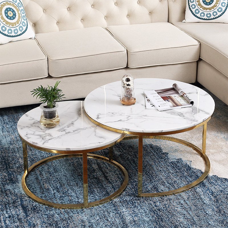 Free sample fashion durable high quality thickening steel frame furniture round dining table set with chairs