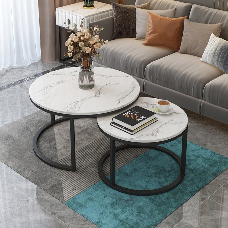 Free sample fashion durable high quality thickening steel frame furniture round dining table set with chairs