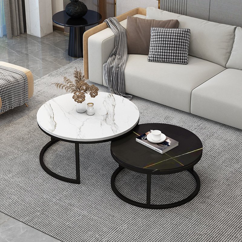 Free sample fashion durable high quality thickening steel frame furniture round dining table set with chairs