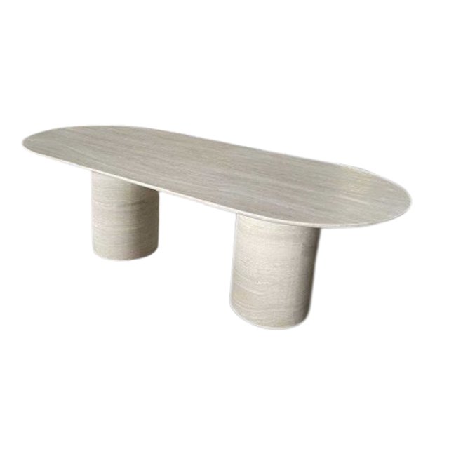 Concrete Dining Room Furniture Italian Luxury Modern Restaurant Hotel Natural Stone Furniture Travertine Marble Dining Table