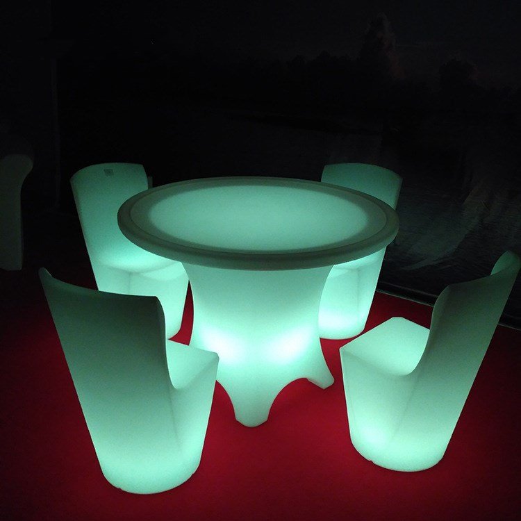 Modern Round Tables and Chairs Color Change PE for Restaurant Comfortable Luxury Dining Table Set Brushed Gold Standard Packing