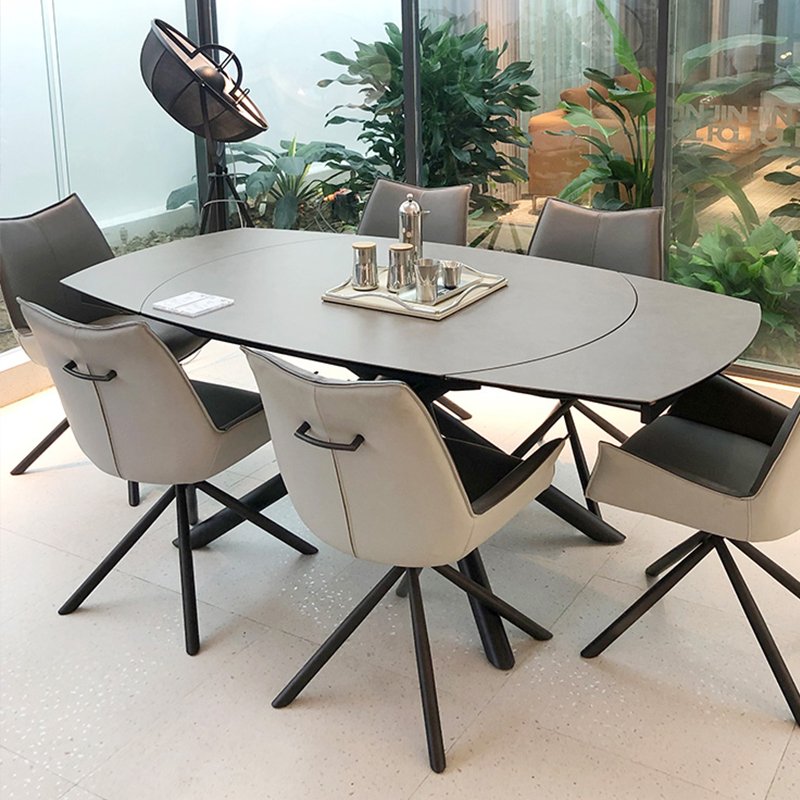 Extendable Foshan Factory Dining Table Set 6 Seats Oka Garden 6 Chairs Dining Table Set Luxury Furniture recycled pine