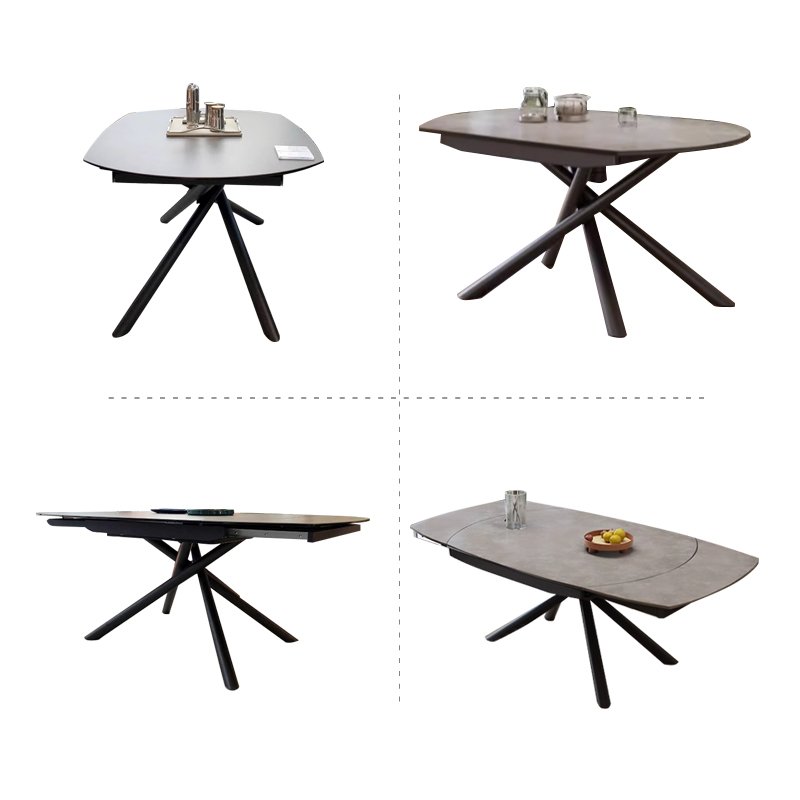 Extendable Foshan Factory Dining Table Set 6 Seats Oka Garden 6 Chairs Dining Table Set Luxury Furniture recycled pine