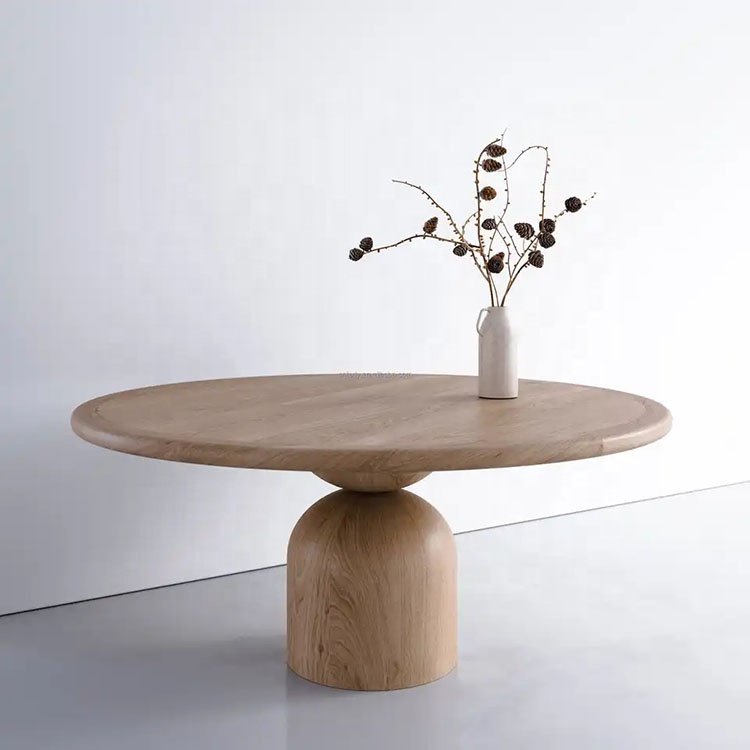 High quality modern hotel restaurant furniture solid wood tree log round dining table