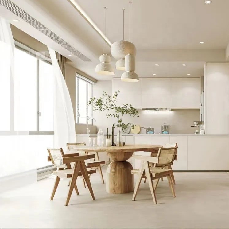 High quality modern hotel restaurant furniture solid wood tree log round dining table