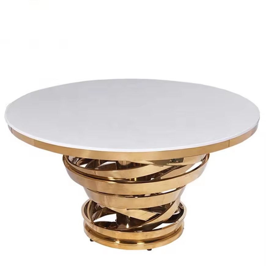 Modern luxury style stainless steel round table