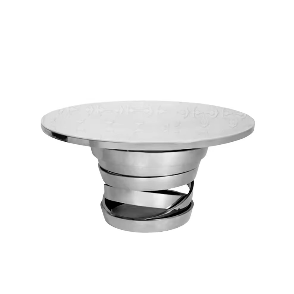 Modern luxury style stainless steel round table