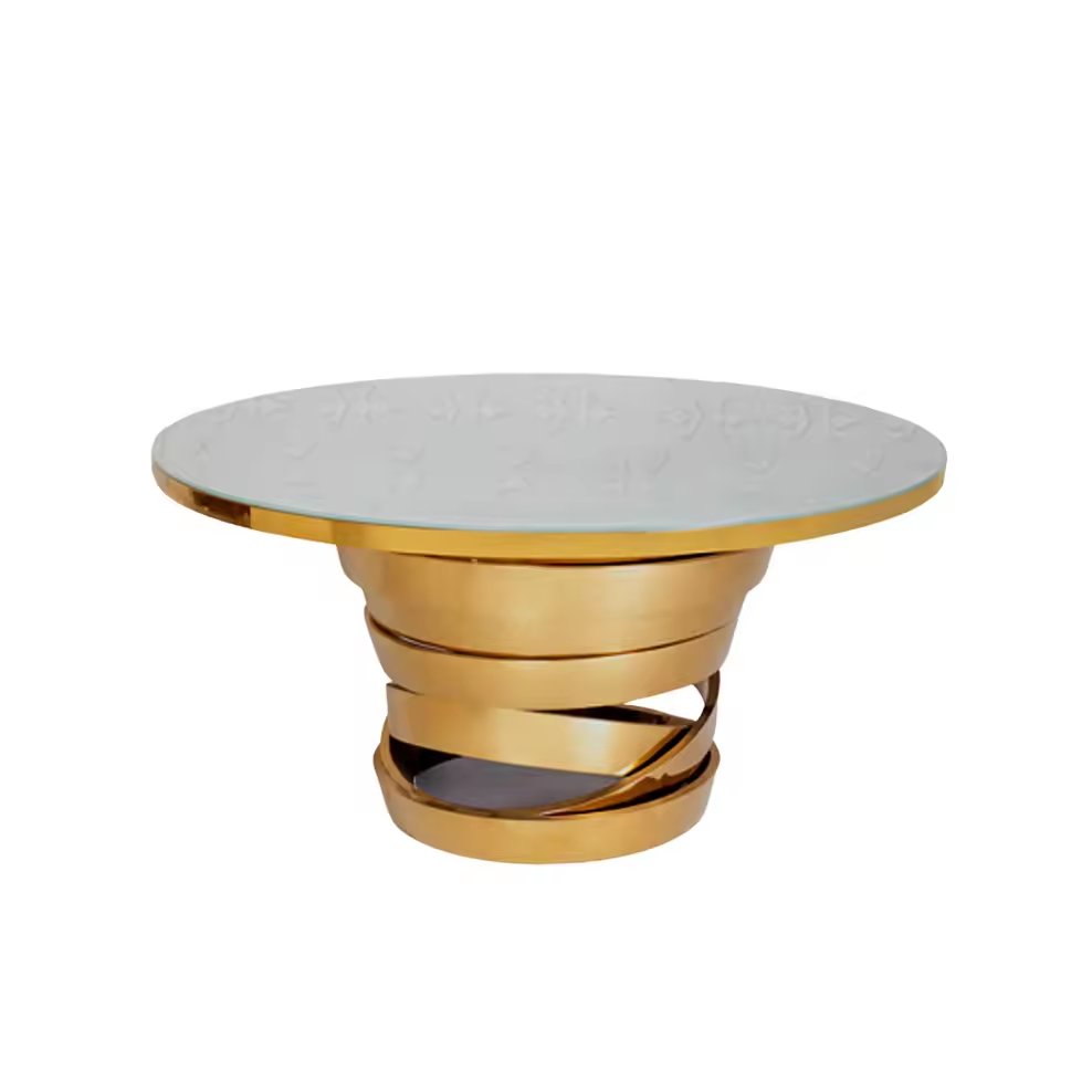 Modern luxury style stainless steel round table