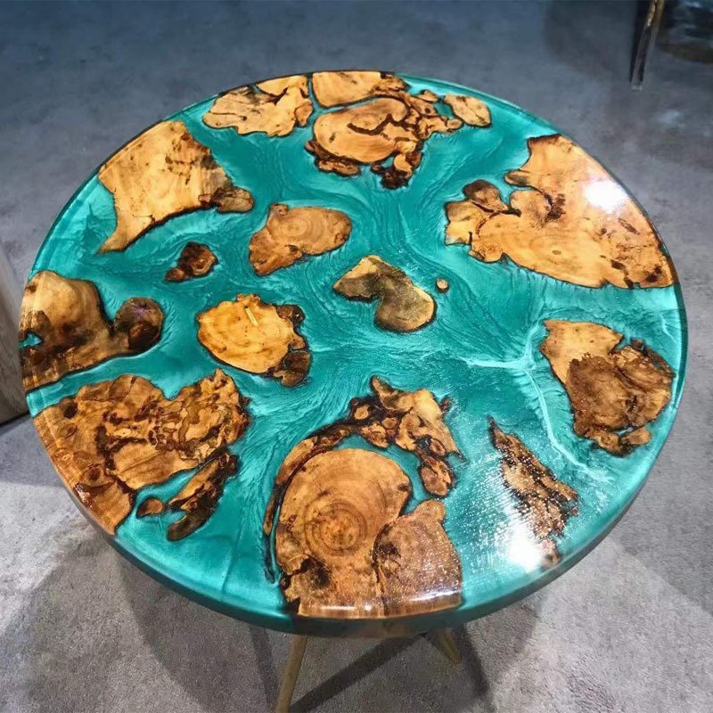 2024 Recommend Hot Sale Home Furniture Factory Direct Solid Walnut Wood Restaurant Kitchen Slab Dining epoxy resin Table