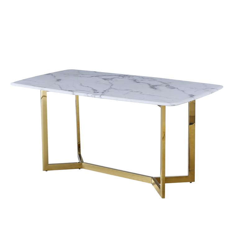 Luxury Modern Home Restaurant Dining Room Furniture Set 6 Seater marble Top ectang Dining Table