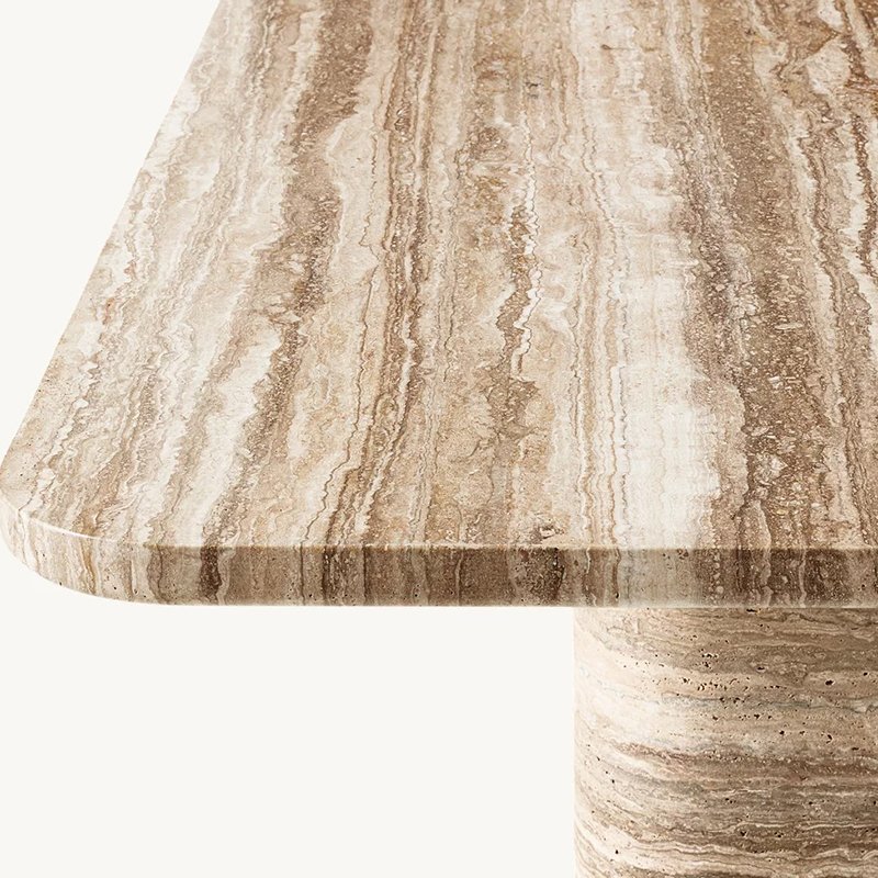 High End Commercial Furniture Living Room Marble Dining Table Concrete Texture Simple Long Table
