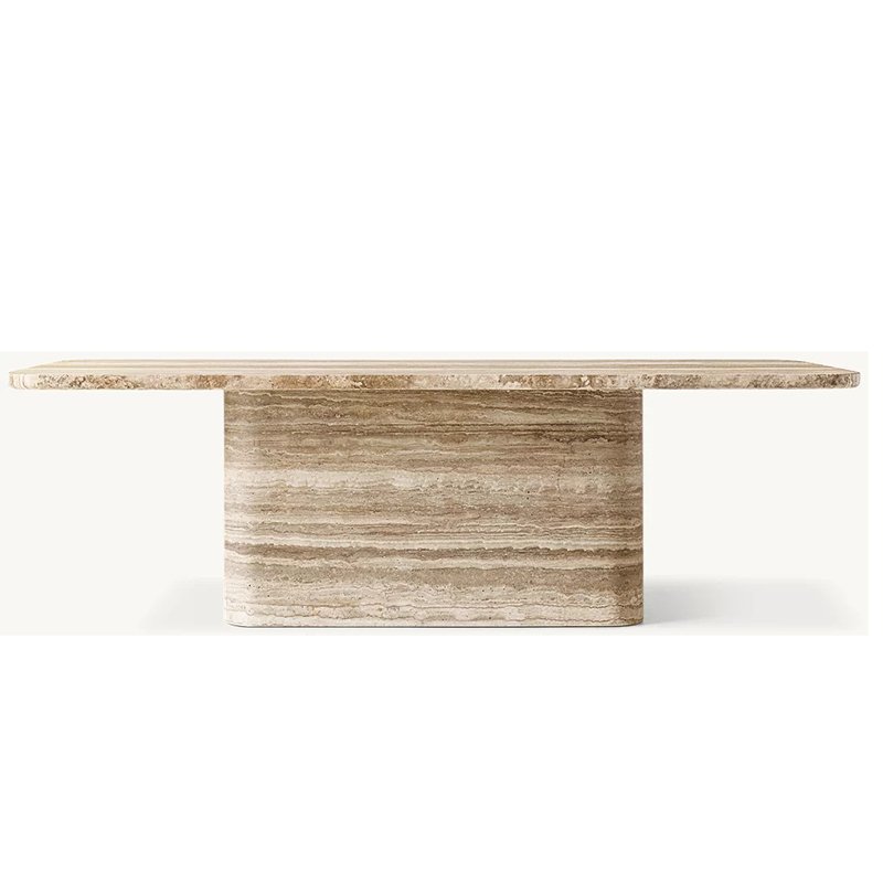 High End Commercial Furniture Living Room Marble Dining Table Concrete Texture Simple Long Table