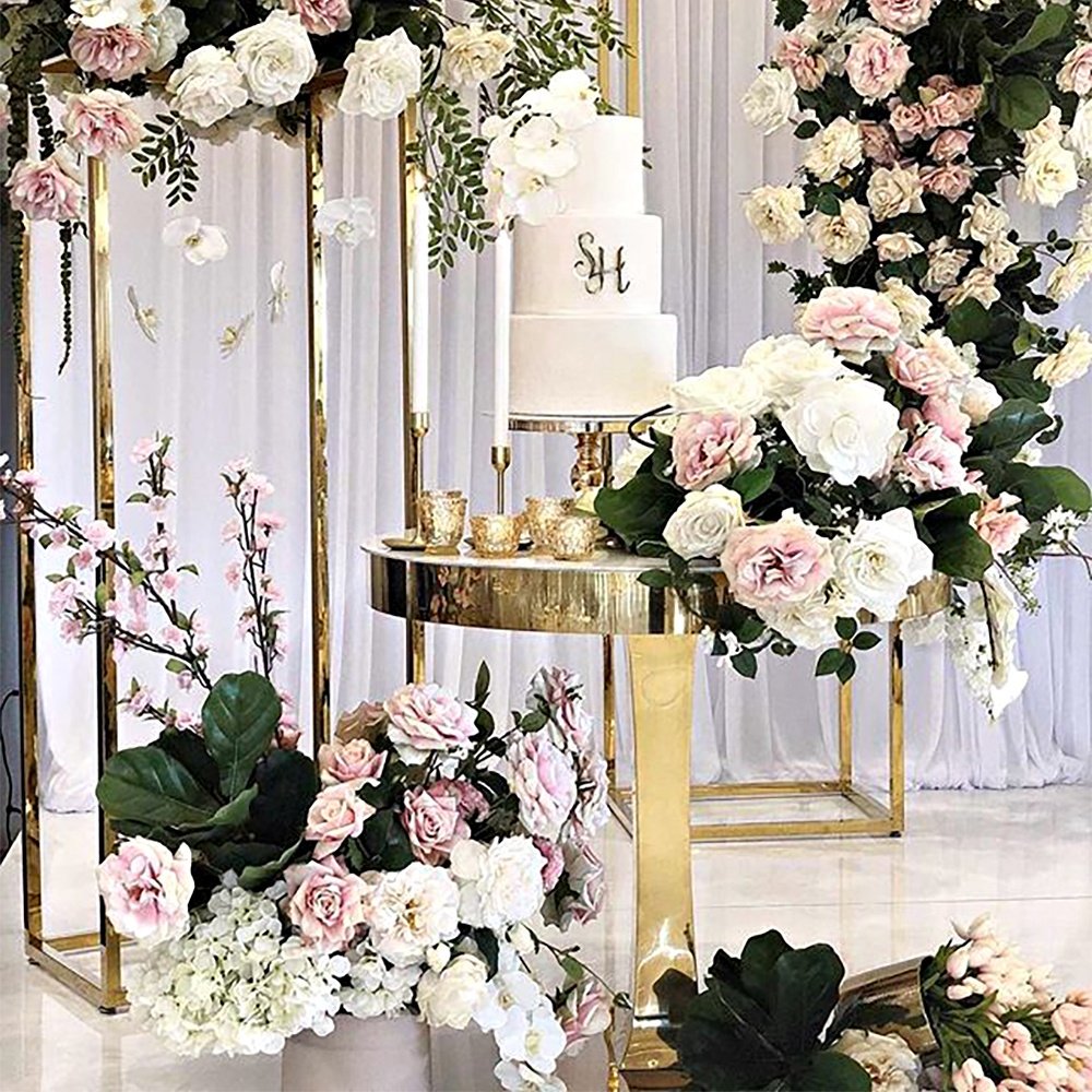 New Round Decorations Table Marriage Wedding And Event Gold Cake Table