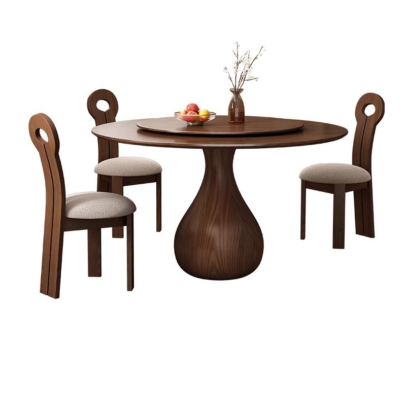 modern luxury marble solid wood round dining table chair set 4 6 8 seater living room restaurant vintage furniture designs